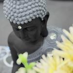 Buddha Idol Statue in Matte Black – Spiritual Decor for Home, Office & Meditation