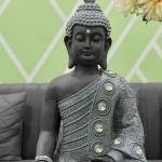 Buddha Idol Statue in Matte Black – Spiritual Decor for Home, Office & Meditation