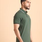 Mens Premium Mercerised Pique Polo Neck Half Sleeve T-shirt
