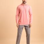 Mens Premium Mercerised Pique Polo Neck Full Sleeve T-Shirt