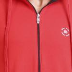 BERRYBLUES Premium Men's Fleece Full Sleeve Hoody Sweat Shirt - Red