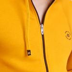 BERRYBLUES Premium Men's Fleece Full Sleeve Hoody Sweat Shirt - Mustard