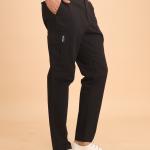 BERRYBLUES Premium 100% Cotton Twill Midrise Six Pockets Cargo Pants - Black