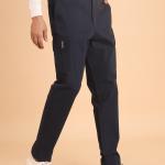 BERRYBLUES Premium 100% Cotton Twill Midrise Six Pockets Cargo Pants - Navy