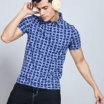 Image	Digital Printed Premium Stretchable Polo Neck Half Sleeve T-Shirt - Royal Blue