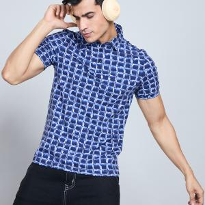 Image	Digital Printed Premium Stretchable Polo Neck Half Sleeve T-Shirt - Royal Blue