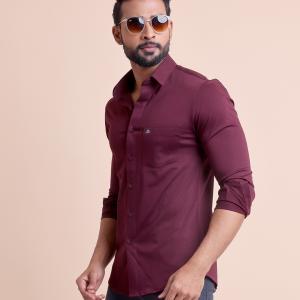 BERRYBLUES Basic Men's Solid Full Sleeve Knitted Shirt