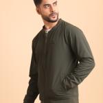 BERRYBLUES Premium Men's Comfort Bomber Jacket - Olive