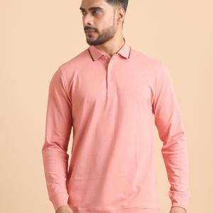 Mens Premium Mercerised Pique Polo Neck Full Sleeve T-Shirt