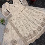 Ivory Chinon Silk Suit With Dupatta
