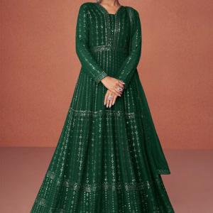 Georgette Anarkali Semi Stiched Suit With Dupatta