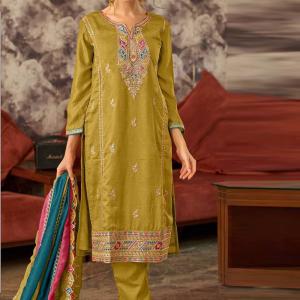 Vichtra Silk Pakistani Salwar Suit With Dupatta