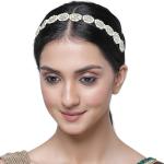 Trendy Tash Designer Gold Plated White Kundan Studded Maatha Patti/Sheeshphool/Sheeshpatti for Women & Girls