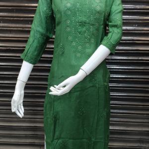 Lucknow Handwork Chikankari Masseline kurti tone to tone Embroidery