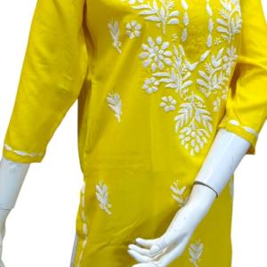 Lucknow Handwork Chikankari kurti White Embroidery
