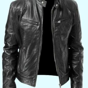 Noora Mens Black Lambskin Leather Jacket, Custom Made Leather Jacket, Cafe Racer Leather Jacket, Premium Leather Jacket For Men, Birthday Gift For Him