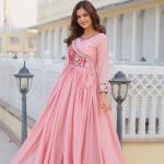 New Festival Bhandhej Long Gown With Purse