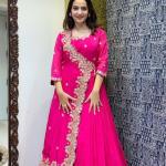 Designer Fancy Western Style Cording Sequence Work With Foil Paper Work Gown