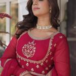 Faux blooming And Sequins Embroidered Work Gown & Dupatta