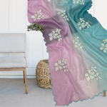 Summer Special Floral Embroidered Crush Saree | Lightweight Sequin Work | Hand Embroidery | Fancy Partywear Saree Set | Wedding | Festival