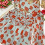 Partyware Lahenga Saree Faux Georgette Digital Print with Ruffle Dupatta & Embroidery Belt | Stitched Blouse | Free Size Upto XXL(44 Margin)