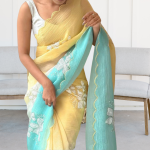 Summer Special Floral Embroidered Crush Saree | Lightweight Sequin Work | Hand Embroidery | Fancy Partywear Saree Set | Wedding | Festival